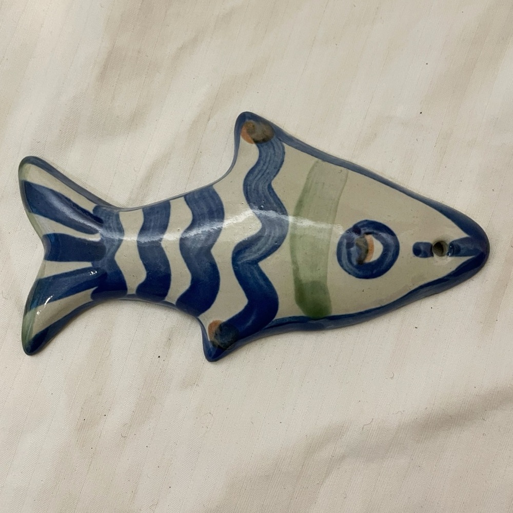M A Hadley Ceramic Fish Decor - Blue and Green